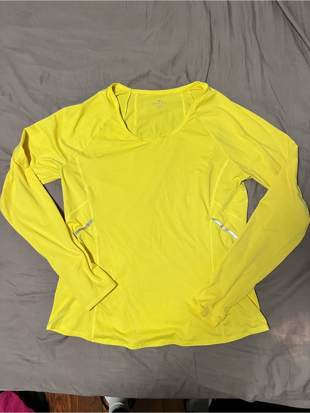 Athleta Neon Yellow Long-Sleeve Performance Tee